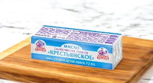 Масло сладкосливочное несоленое Крестьянское 72,5% фольга 180г