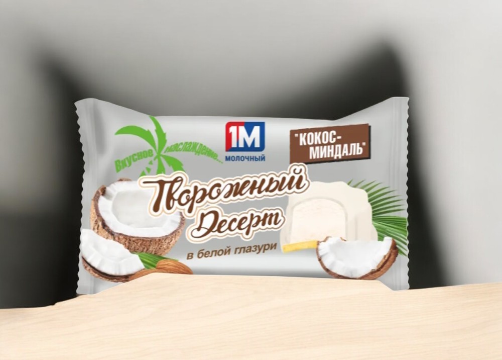 Десерт твор.глаз.18,0% пленка 50 г кокос-миндаль на печенье