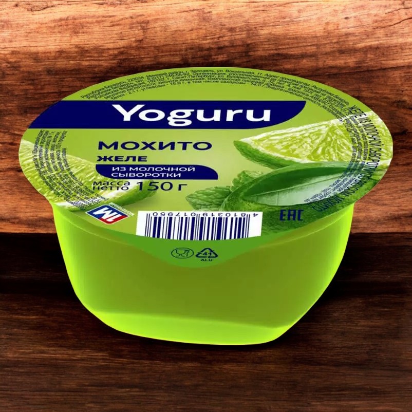 Желе на осн. мол. сыворотки “YOGURU” стакан 150 г мохито