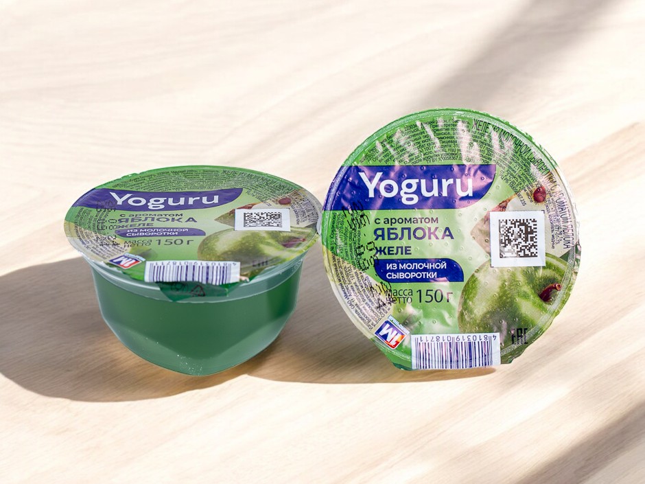 Желе на осн. мол. сыворотки “YOGURU” стакан 150 г яблоко