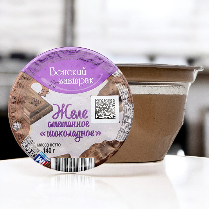 Желе сметан.”Венский завтрак” 12,0% стакан 140 г шоколад