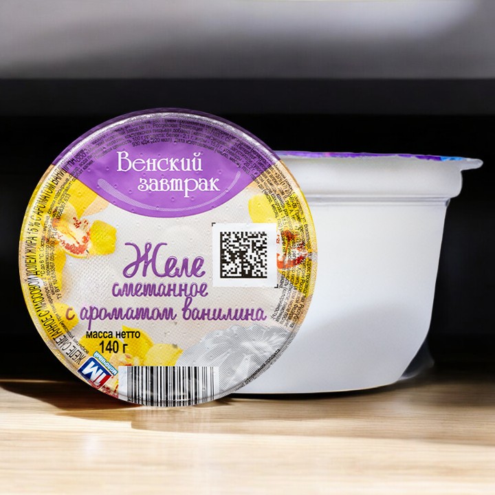 Желе сметан.”Венский завтрак” 15,0% стакан 140 г ванилин