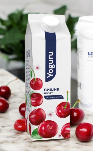 Йогурт “YOGURU” 1,5% пюр-пак 500 г вишня