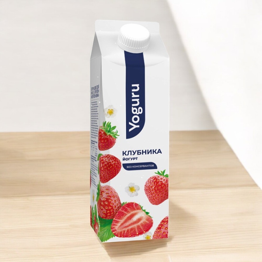 Йогурт “YOGURU” 1,5% пюр-пак 500 г клубника