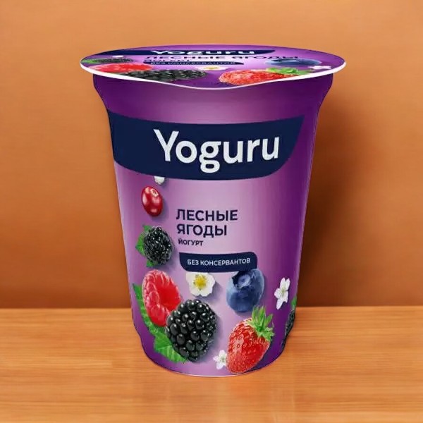 Йогурт “YOGURU” 1,5% стакан 310 г лесные ягоды
