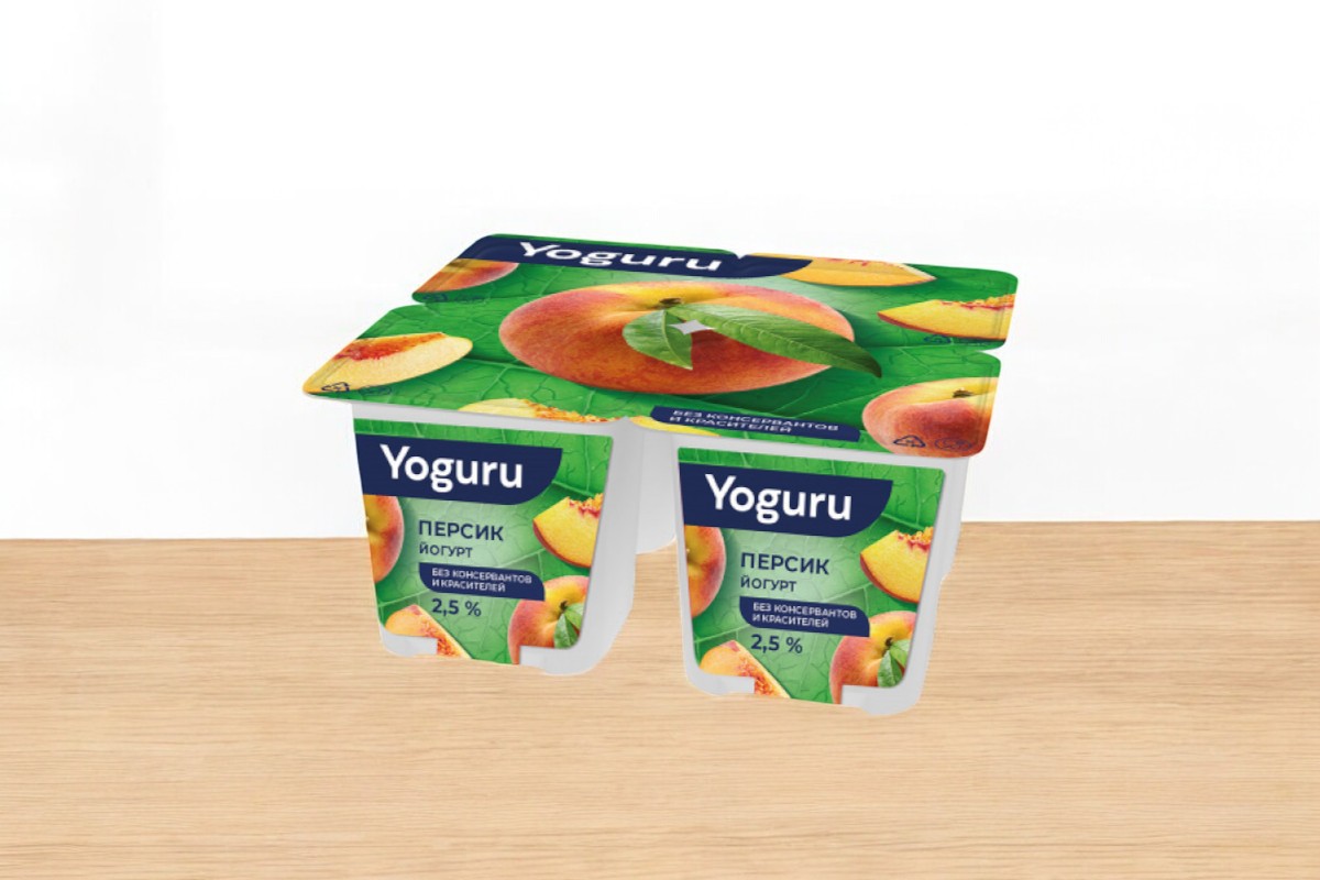 Йогурт “YOGURU” 2,5% стакан 125 г персик