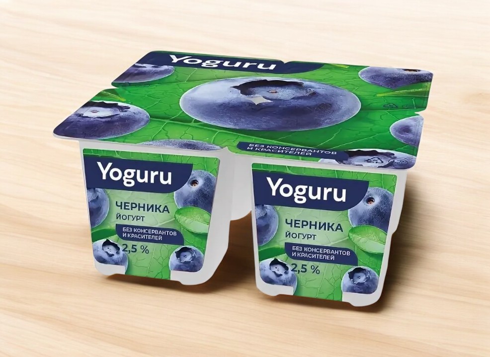 Йогурт “YOGURU” 2,5% стакан 125 г черника