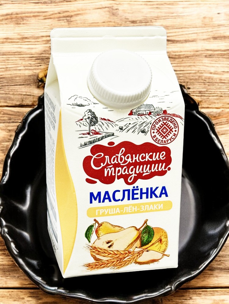 Напиток кисломол. “Масленка” груша-лён-злаки 1,5% пюр-пак 500 г.