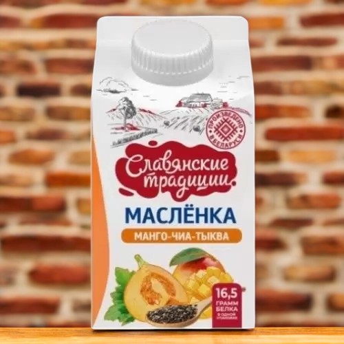 Напиток кисломол. “Масленка” манго-чиа-тыква 1,5% пюр-пак 500 г.