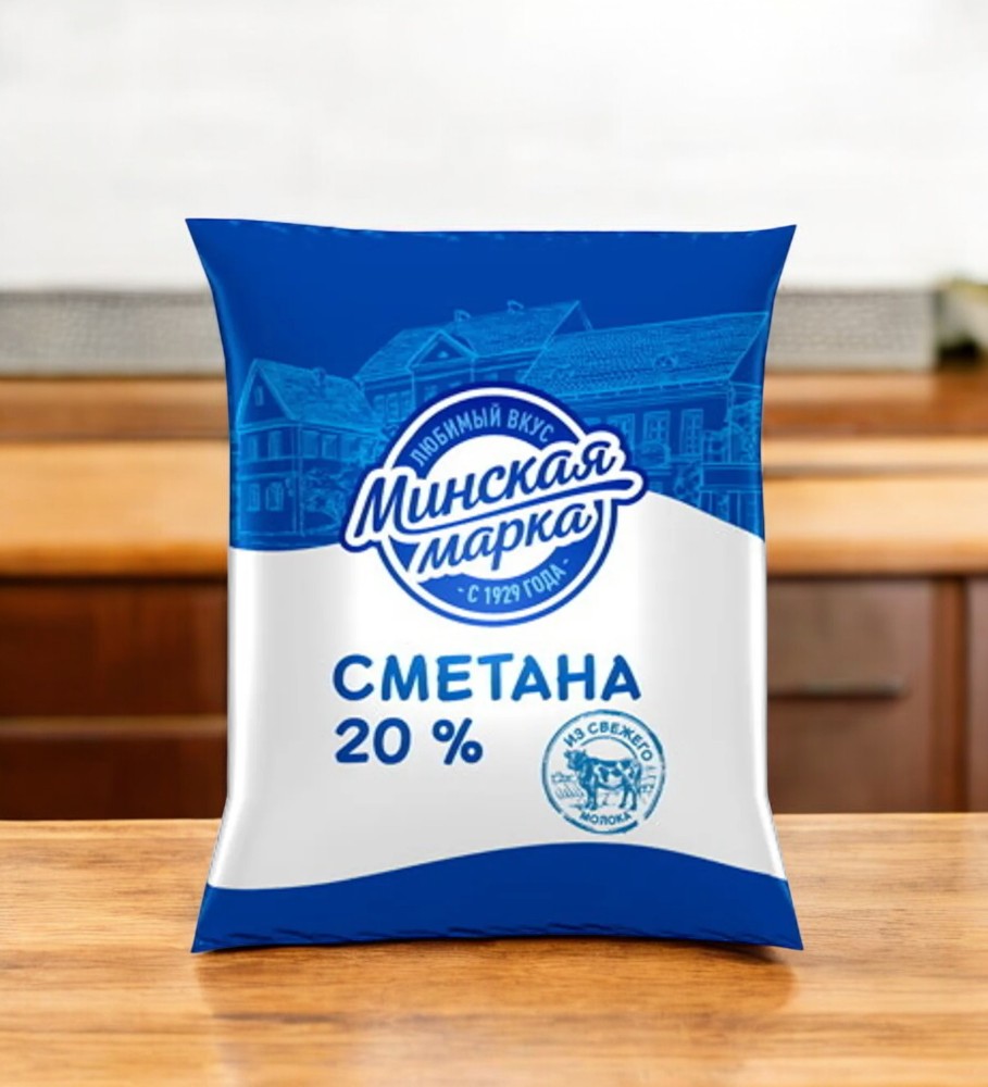 Сметана “Минская марка” 20,0% пленка 400 г