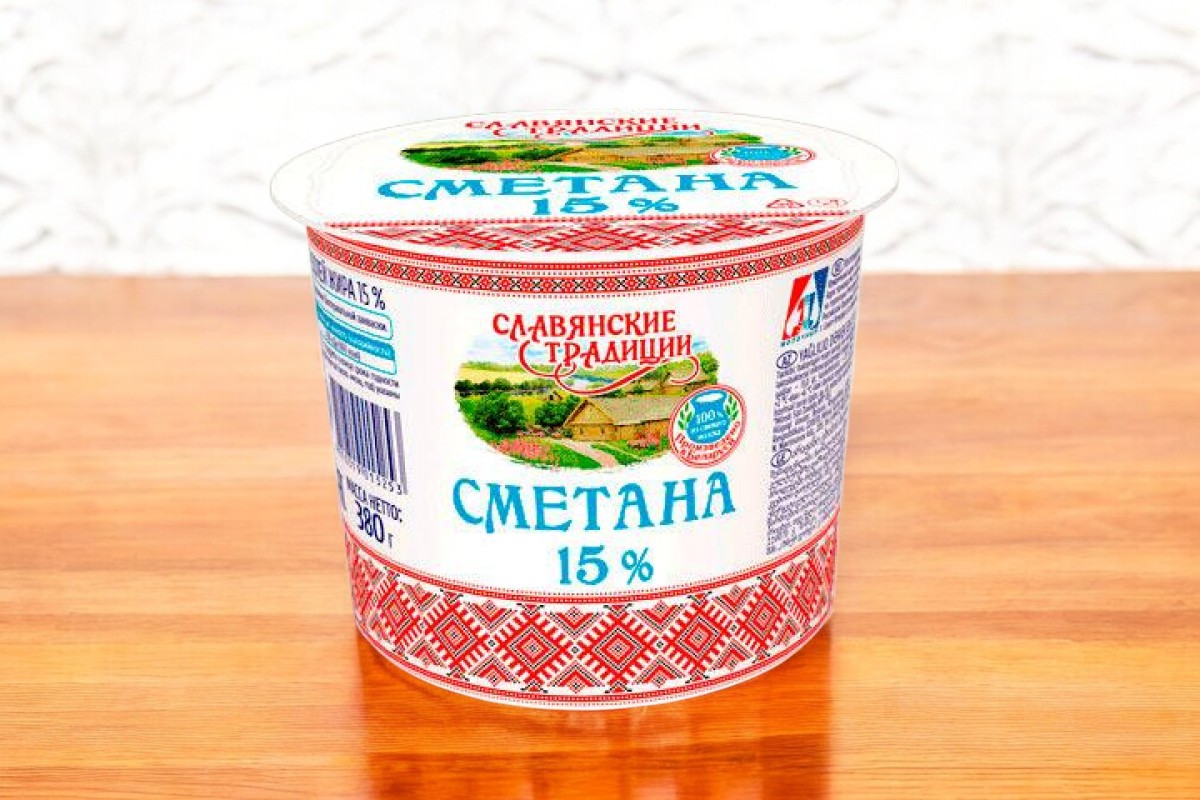 Сметана “Славянские традиции” 15,0% стакан 380 г Sacmi