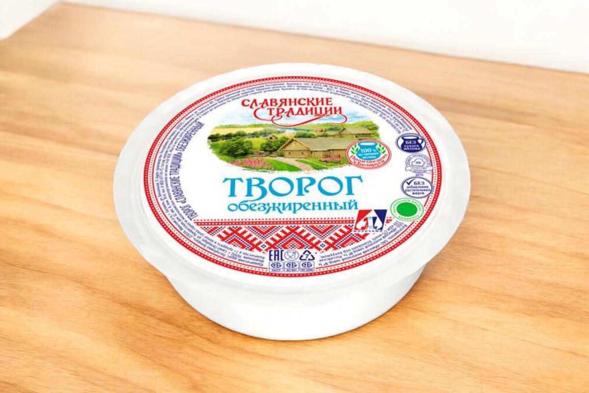 Творог “Слав. традиции” 0,0% т/усадка 350 г шайба