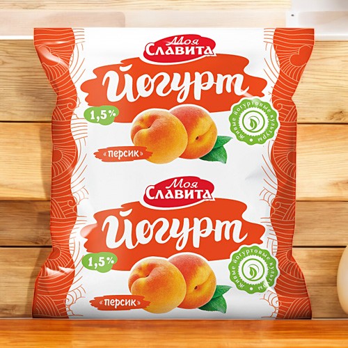 Йогурт “Персик” 1,5% пленка 0,5 кг