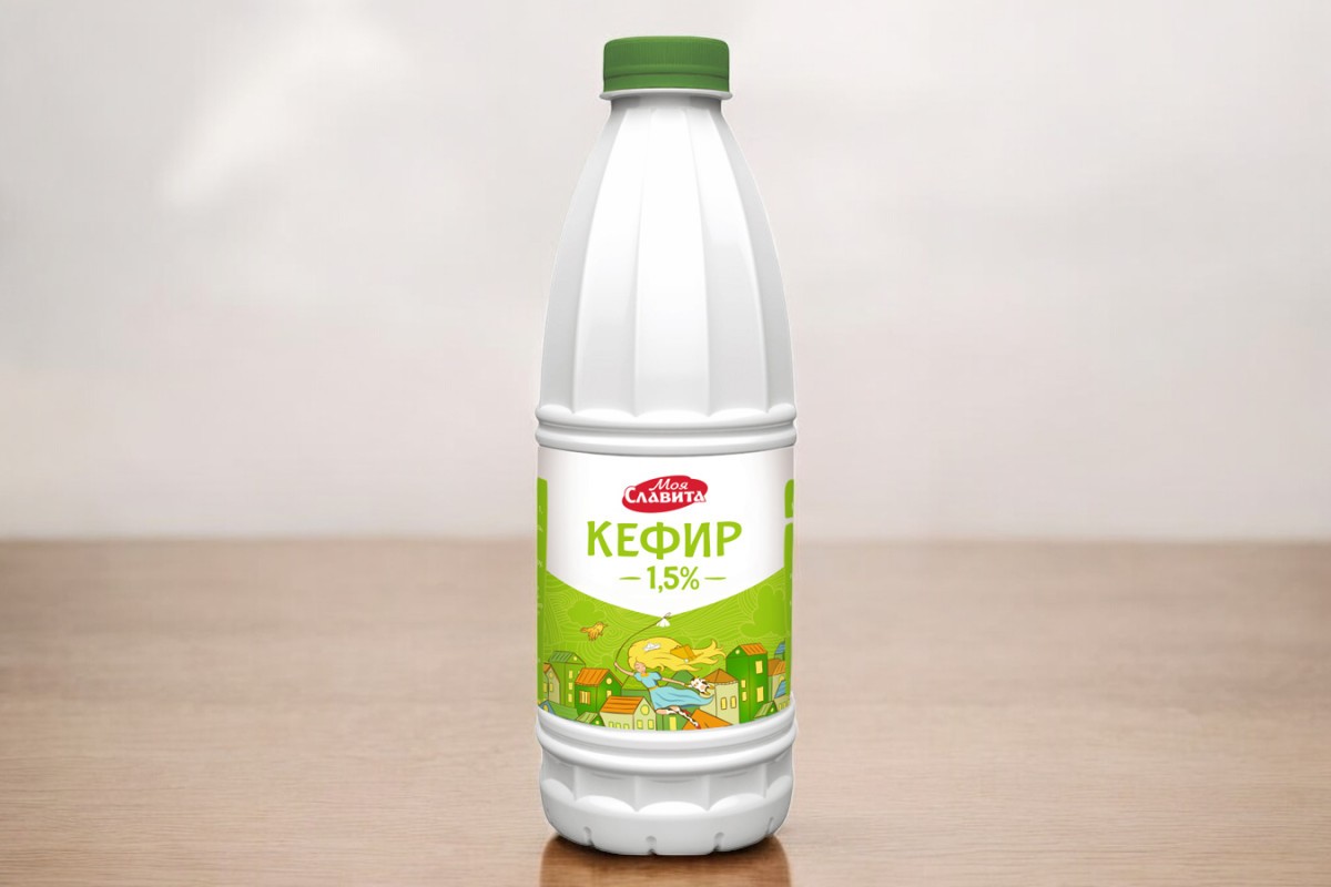 Кефир 1,5% ПЭТ-бутылка 0,9 л.