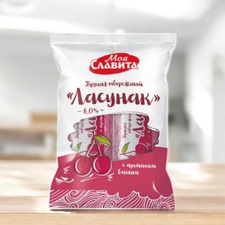 Пудинг творож. “Ласунак” 6% вишня, п/пл 2 шт по 100 г