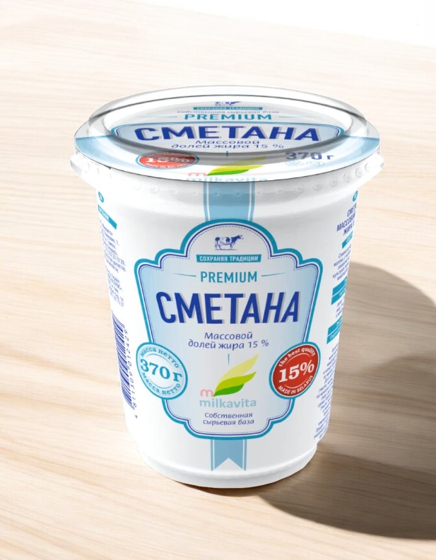 Сметана 15% п/пл 400 г,