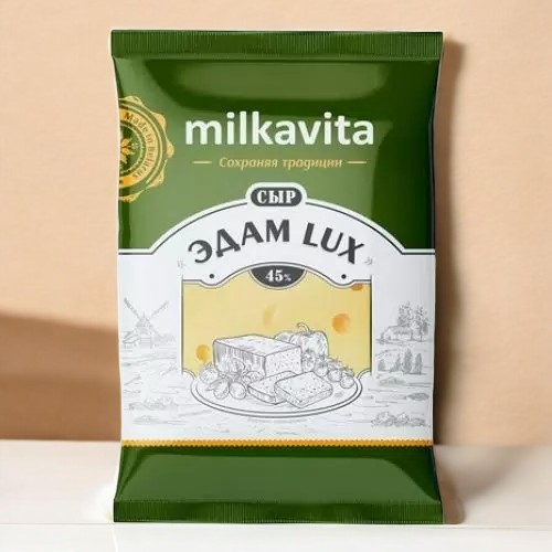 Сыр мдж 45 % “Эдам Lux” (фас.) в газ. среде, мат. комб., 360г