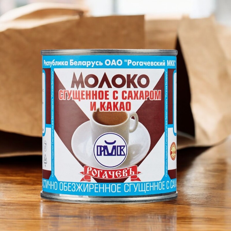 Молоко частично обезжиренное сгущенное с сахаром и какао м.д.ж. 7,5 % 380 гр