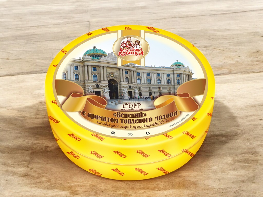Сыр “Венский” с аром. топленого молока (Брус)