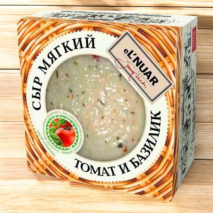 Сыр мягкий “Томат и базилик” 300 гр eL`NUAR