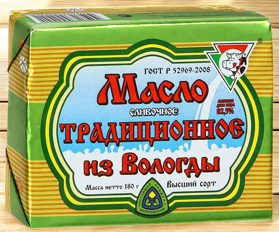 Масло сливочное “Традиционное” 82,5% 180 гр (СМ) брикет