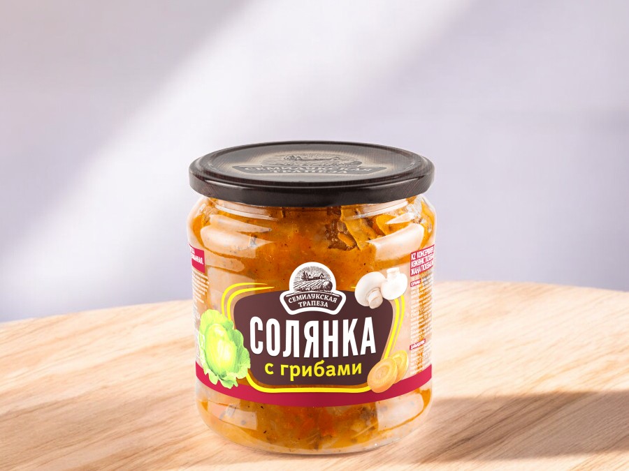 СОЛЯНКА из свежей капусты с грибами 460гр (3 года) Семилукская трапеза