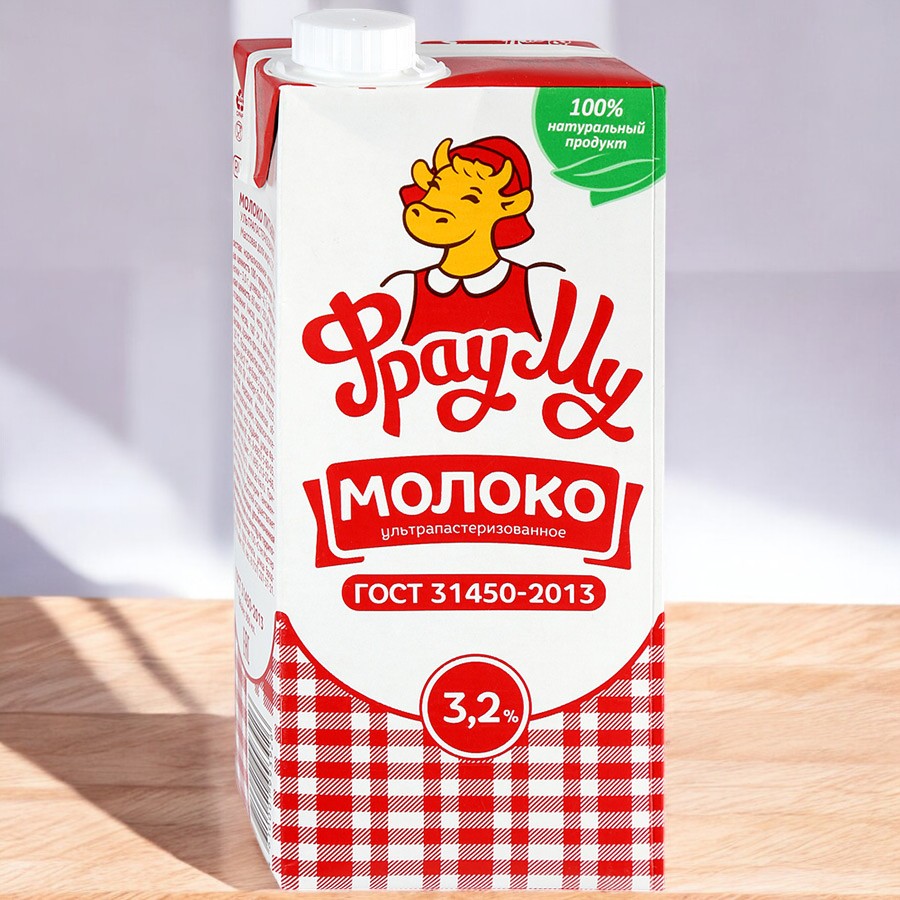 Молоко Фрау МУ ультрапаст 3,2%, 950 мл ТБА