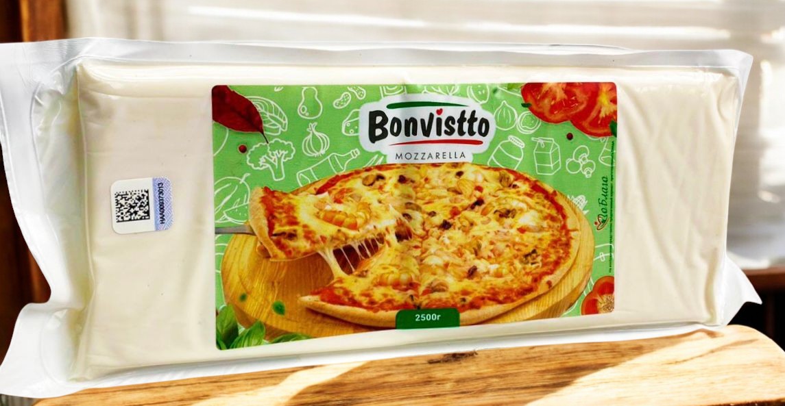 Сыр Bonvistto Моцарелла 40% брус вес 4х2,4кг (Беларусь/Сенненские сыры)