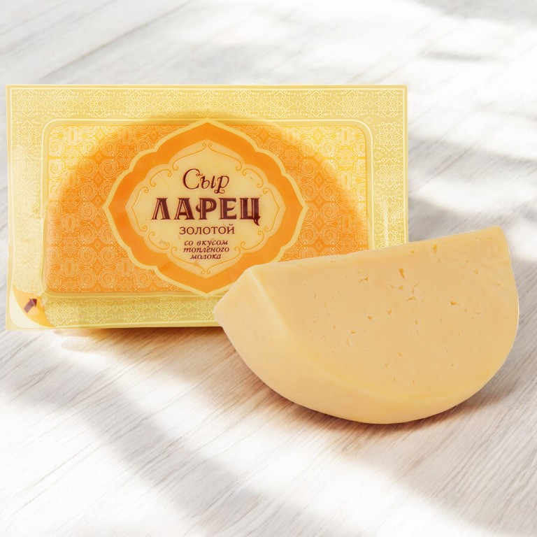 БОБРОВСКИЙ Сыр Золотой Ларец со вкусом топлёного молока 50% кусок 245 гр