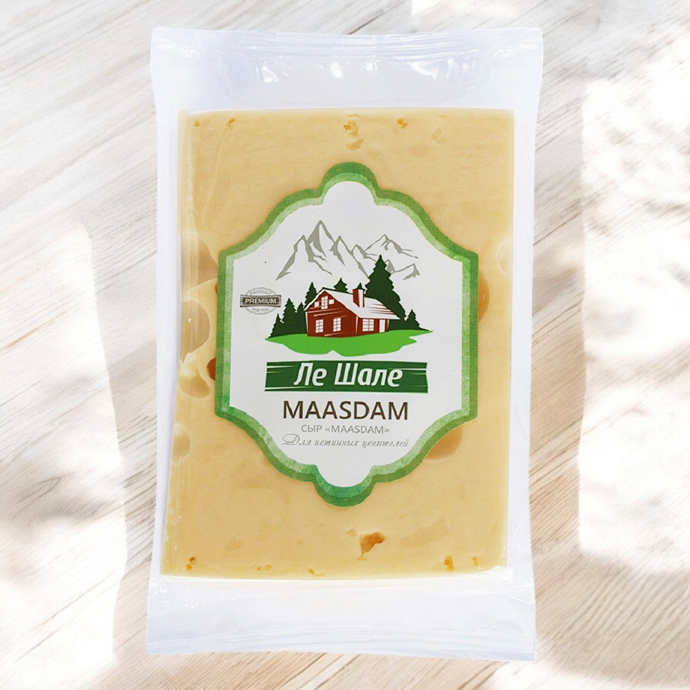 ГОСТИНЕЦ Сыр МААСДАМ 45% 200г (120сут) кусок ЛЕ Шале