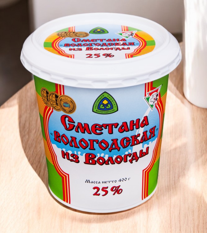 Сметана “Вологодская” 25% 400 гр (18сут) премиум