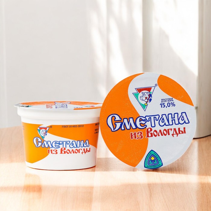 Сметана 15% 200г п/стакан