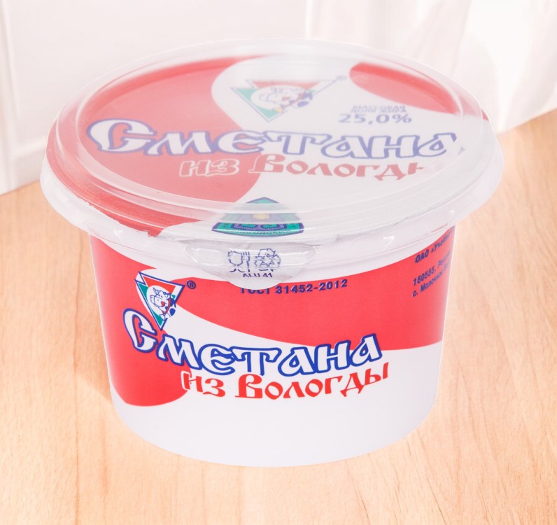 Сметана 25% 200г п/стакан