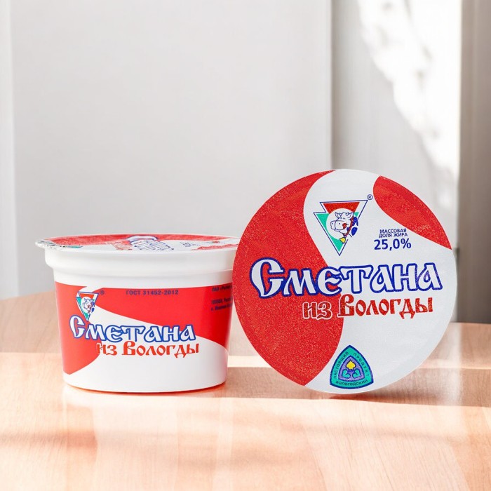 Сметана 25% 400г п/стакан