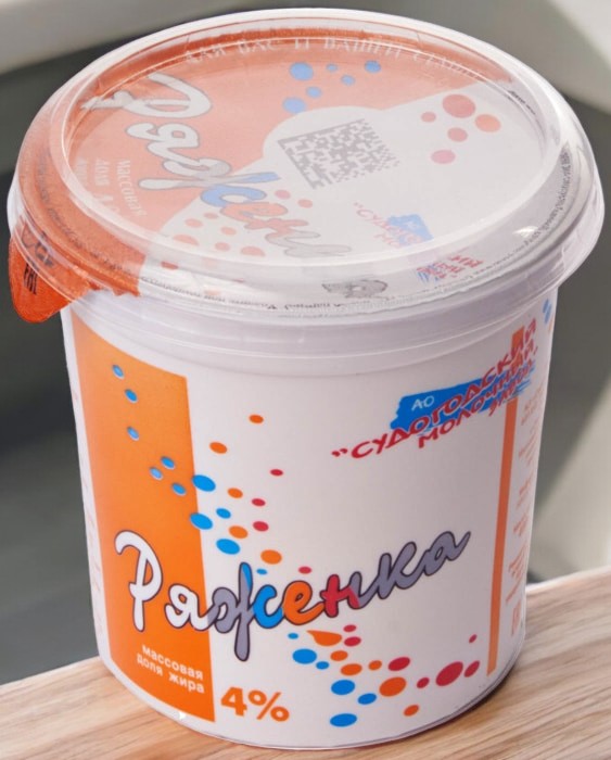 Ряженка  4% 400 гр, п/стакан