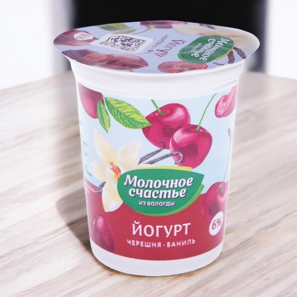 Йогурт 6% 0,2л ЧЕРЕШНЯ-ВАНИЛЬ (20 сут) п/стакан