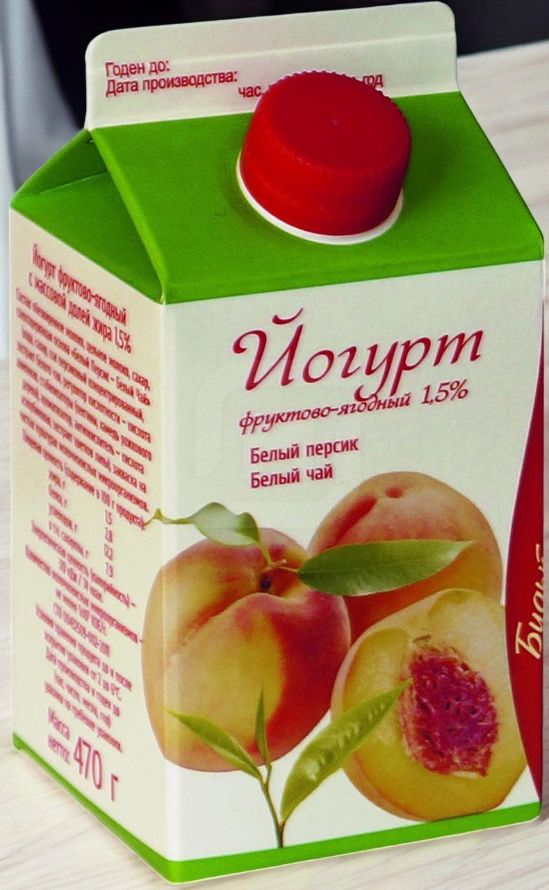 Йогурт фруктово-ягодный 1,5% 470гр БЕЛЫЙ ПЕРСИК (20 сут)