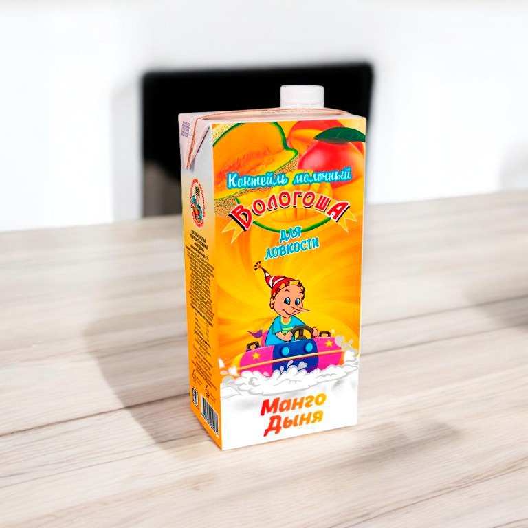 Коктейль ультрапаст молочный МАНГО-ДЫНЯ 2,5% 1л (360 сут) с кр.