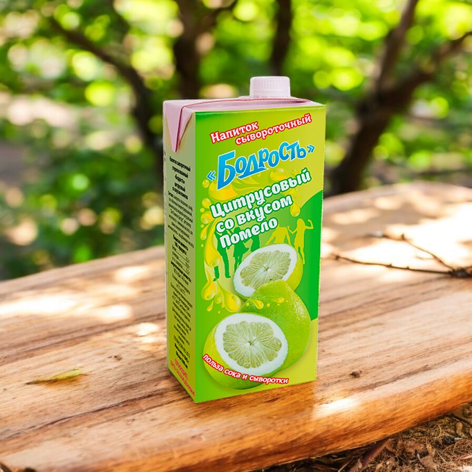 Напиток Бодрость ультрапаст сыворот цитрусовый со вкусом ПОМЕЛО 1л (360 сут) с кр.