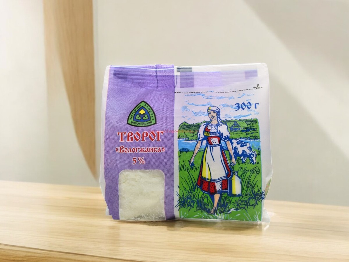 Творог “Вологжанка”  5% в/б пленка 0,3кг (20 сут)
