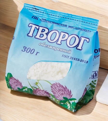 Творог обезжиренный 300гр (7 сут) пленка