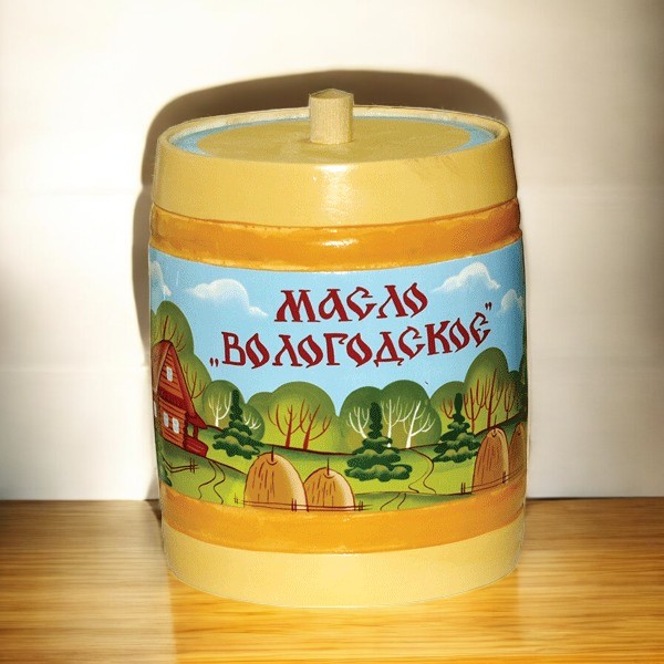 Масло “Вологодское” 82,5% 450г бочонок Пейзаж