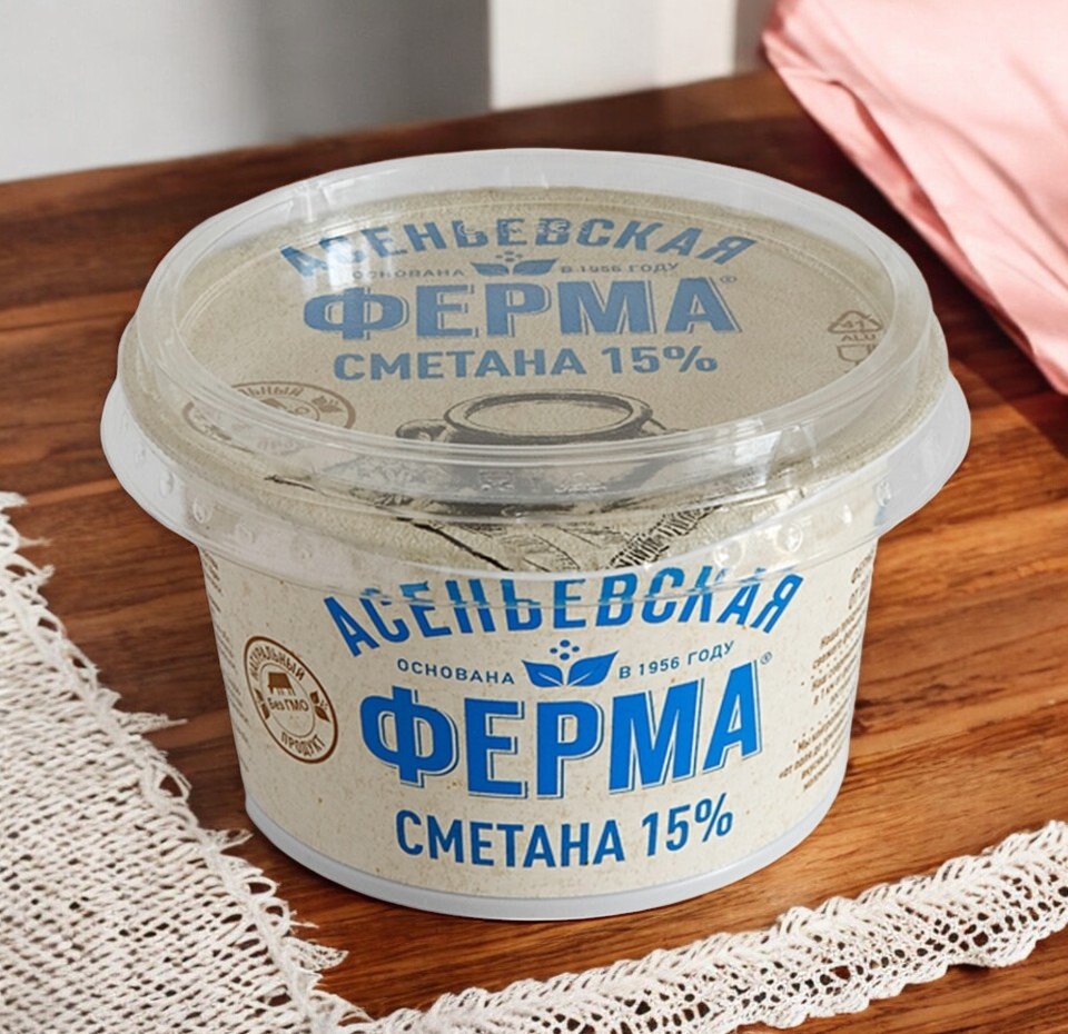 Сметана “Асеньевская ферма” 15% 180 гр.