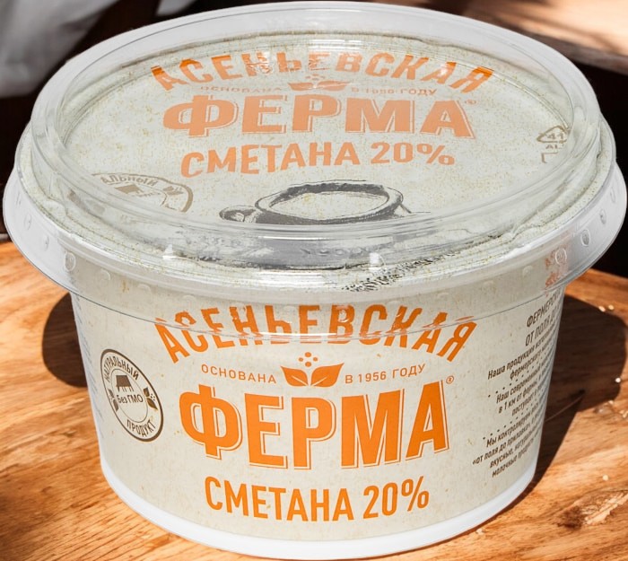 Сметана “Асеньевская ферма” 20% 180 гр