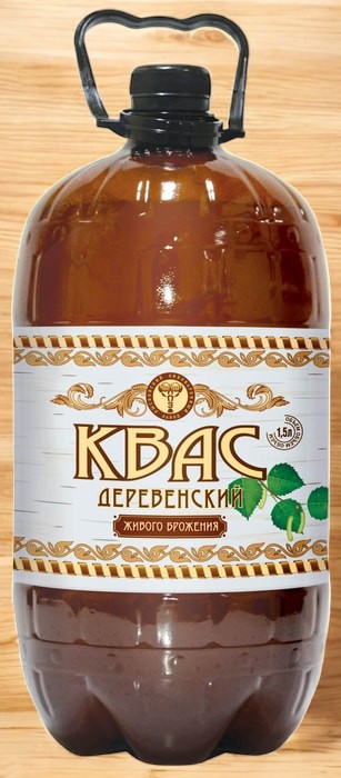 Квас ДЕРЕВЕНСКИЙ натур брожения 1,5л (9 мес) ПЭТ бутылка Kinderbeer
