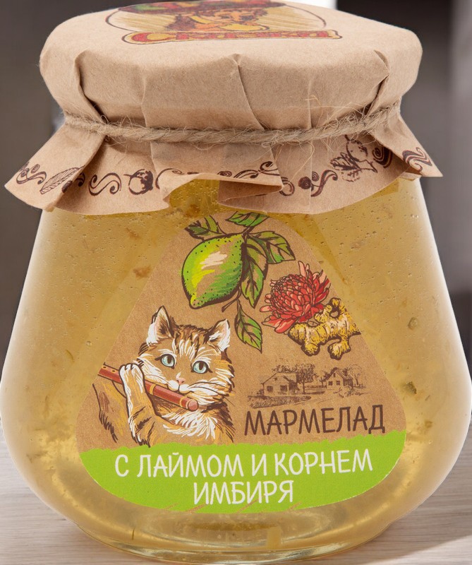 Банка Мармелад ЛАЙМ и КОРЕНЬ ИМБИРЯ 300гр (90 сут)