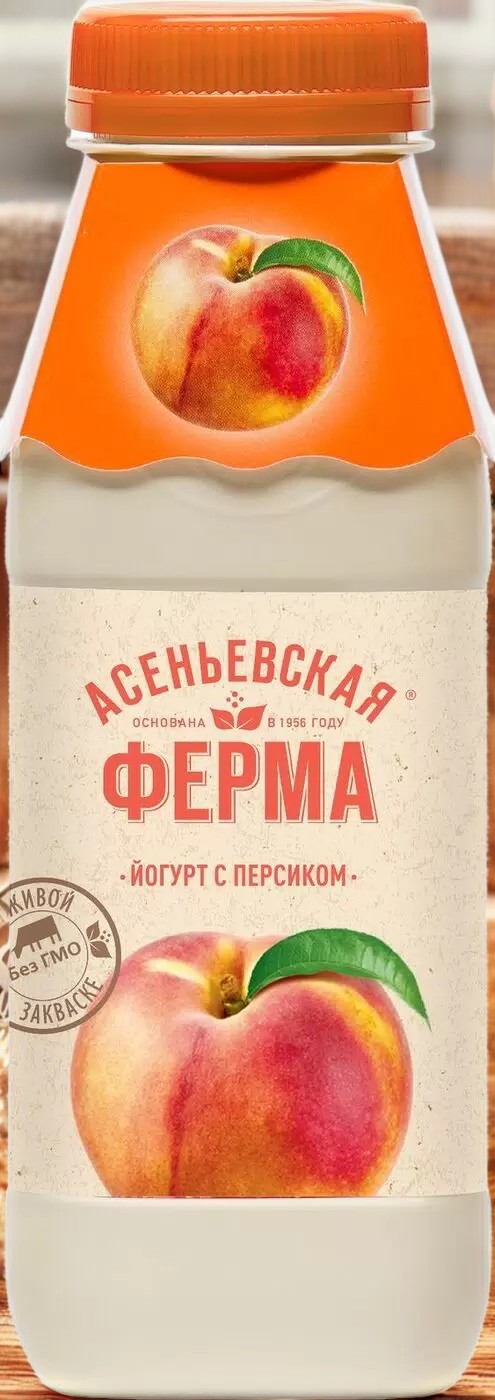 Йогурт “Асеньевская ферма” с пл/ягод. нап. Персик 1,5% 330 мл.