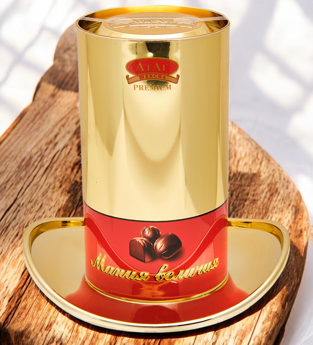Конфеты МАНИЯ ВЕЛИЧИЯ (ЦИЛИНДР) 200г (6 мес)