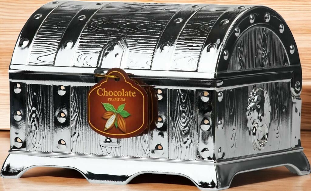 Конфеты СТАТЬ БОГАТЫМ в молочном шоколаде 140г (6 мес) сундук