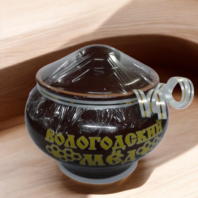 Горшочек керамический с МЕДОМ (глазурь) 300г  (2 года)